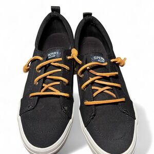 Sperry Black Sneakers with Orange Laces